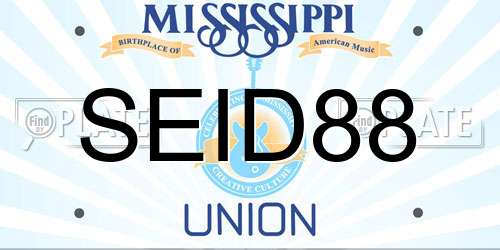 SEID88 Mississippi License Plate
