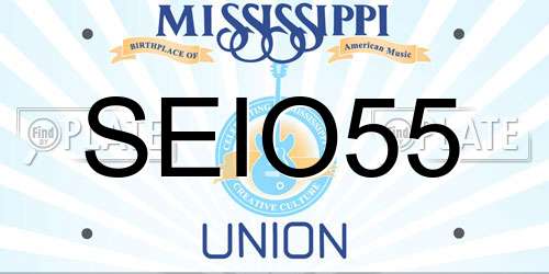 SEIO55 Mississippi License Plate