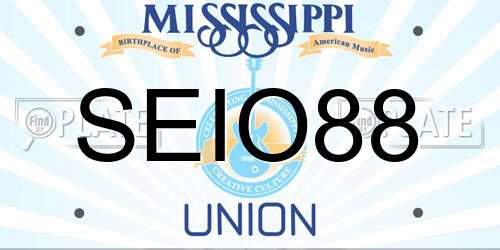 SEIO88 Mississippi License Plate
