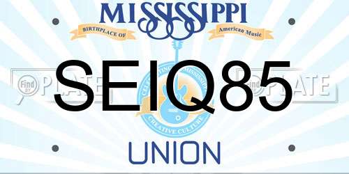 SEIQ85 Mississippi License Plate