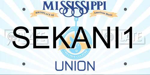 SEKANI1 Mississippi License Plate
