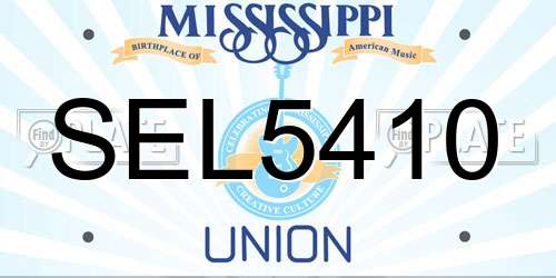 SEL5410 Mississippi License Plate