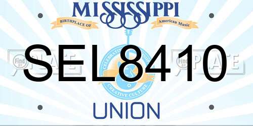 SEL8410 Mississippi License Plate