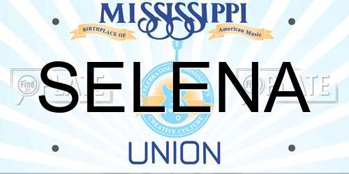 SELENA Mississippi License Plate