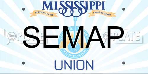 SEMAP Mississippi License Plate