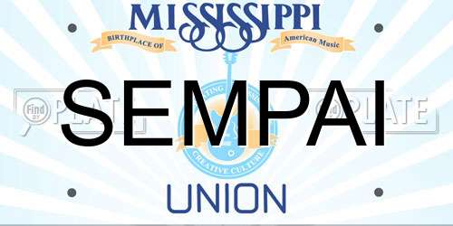 SEMPAI Mississippi License Plate