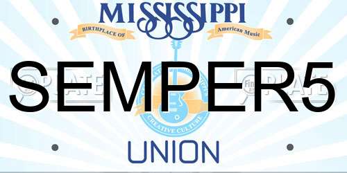 SEMPER5 Mississippi License Plate