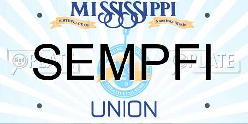 SEMPFI Mississippi License Plate