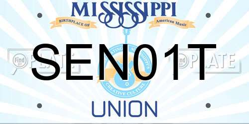 SEN01T Mississippi License Plate