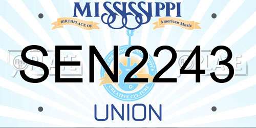 SEN2243 Mississippi License Plate