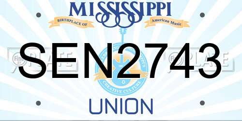 SEN2743 Mississippi License Plate