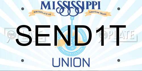 SEND1T Mississippi License Plate