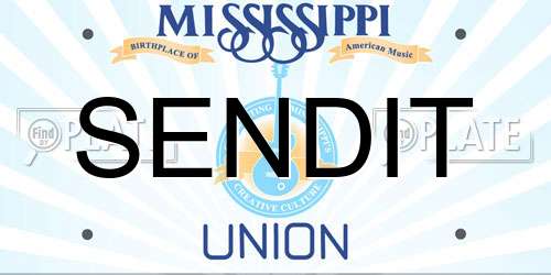 SENDIT Mississippi License Plate