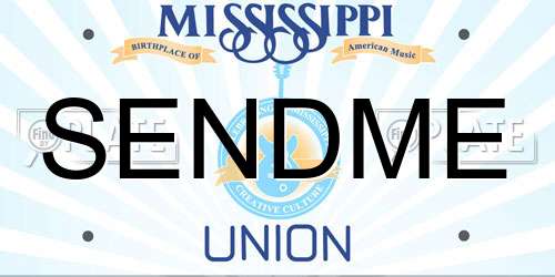 SENDME Mississippi License Plate