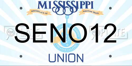 SENO12 Mississippi License Plate