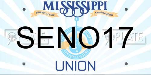 SENO17 Mississippi License Plate