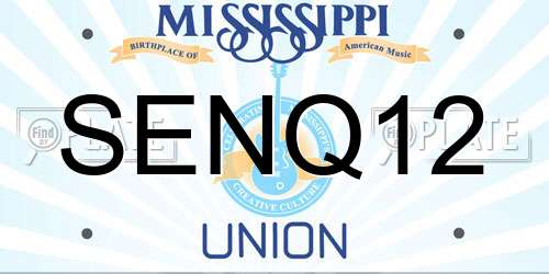 SENQ12 Mississippi License Plate