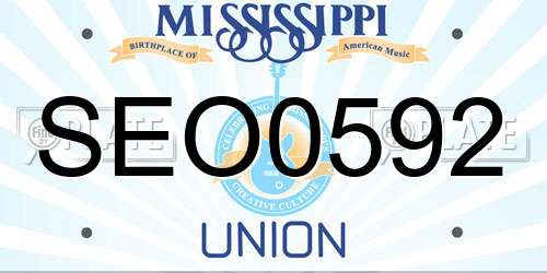 SEO0592 Mississippi License Plate