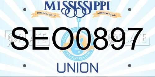 SEO0897 Mississippi License Plate