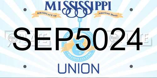 SEP5024 Mississippi License Plate