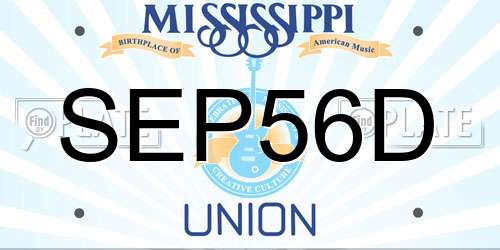 SEP56D Mississippi License Plate
