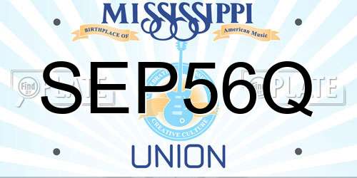 SEP56Q Mississippi License Plate