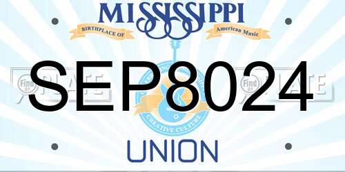 SEP8024 Mississippi License Plate