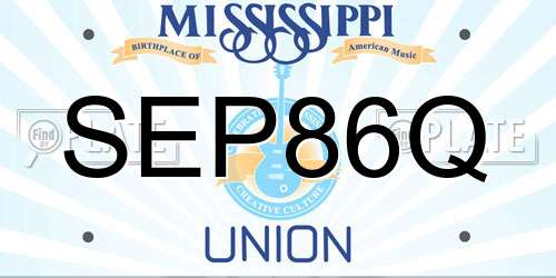 SEP86Q Mississippi License Plate