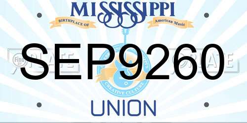 SEP9260 Mississippi License Plate
