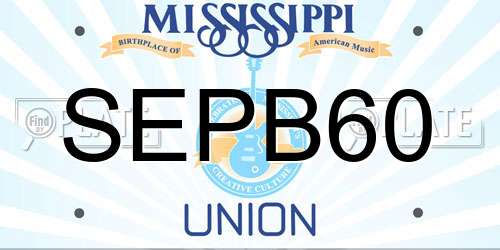 SEPB60 Mississippi License Plate