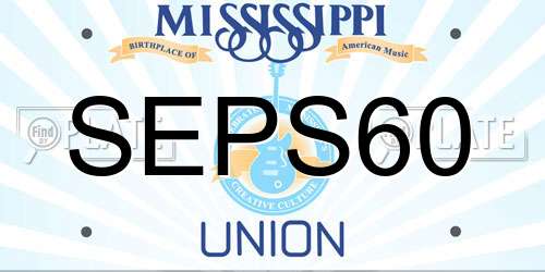 SEPS60 Mississippi License Plate
