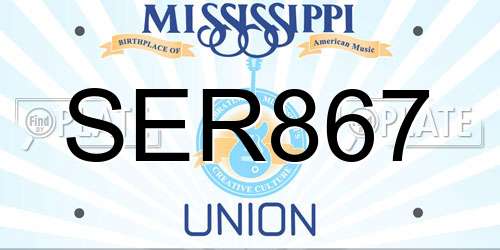 SER867 Mississippi License Plate