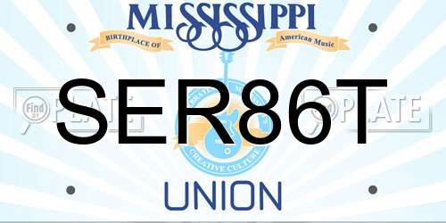 SER86T Mississippi License Plate