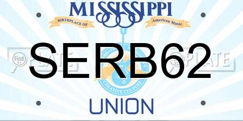 SERB62 Mississippi License Plate
