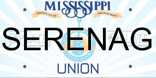 SERENAG Mississippi License Plate