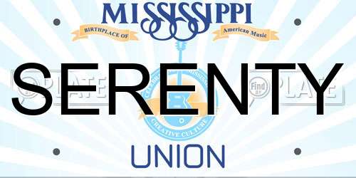 SERENTY Mississippi License Plate
