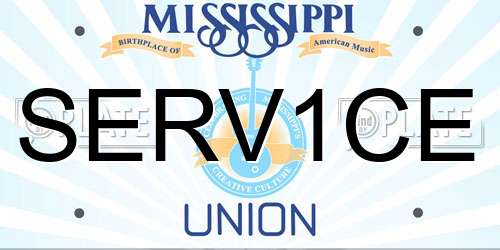 SERV1CE Mississippi License Plate