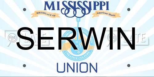 SERWIN Mississippi License Plate
