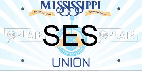 SES Mississippi License Plate