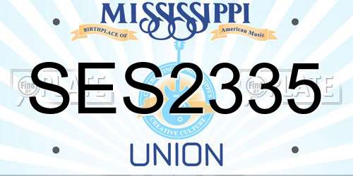 SES2335 Mississippi License Plate