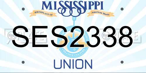 SES2338 Mississippi License Plate