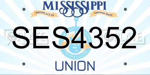 SES4352 Mississippi License Plate