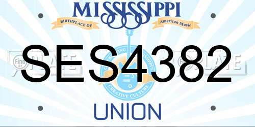 SES4382 Mississippi License Plate
