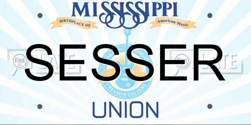 SESSER Mississippi License Plate