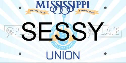 SESSY Mississippi License Plate