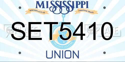 SET5410 Mississippi License Plate