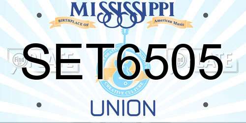 SET6505 Mississippi License Plate