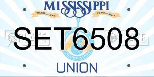SET6508 Mississippi License Plate
