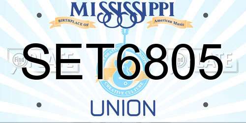 SET6805 Mississippi License Plate