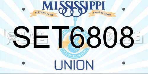 SET6808 Mississippi License Plate